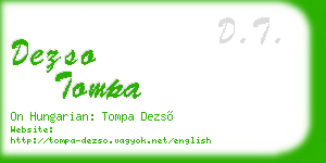 dezso tompa business card