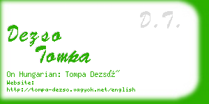 dezso tompa business card